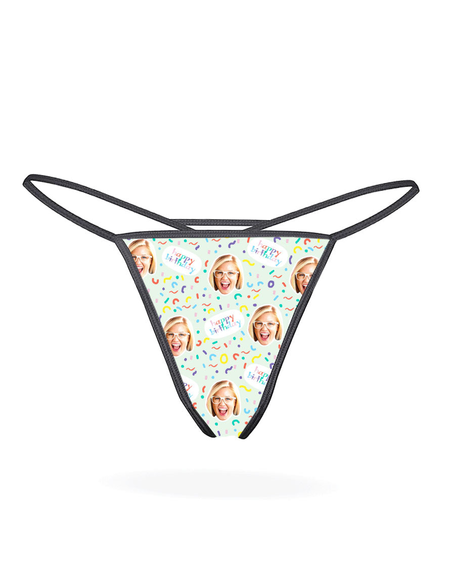 Happy Birthday Custom Thong
