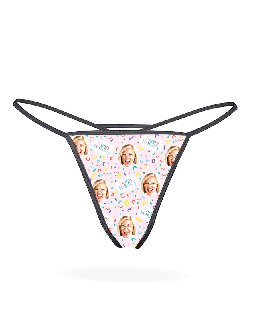 Happy Birthday Custom Thong