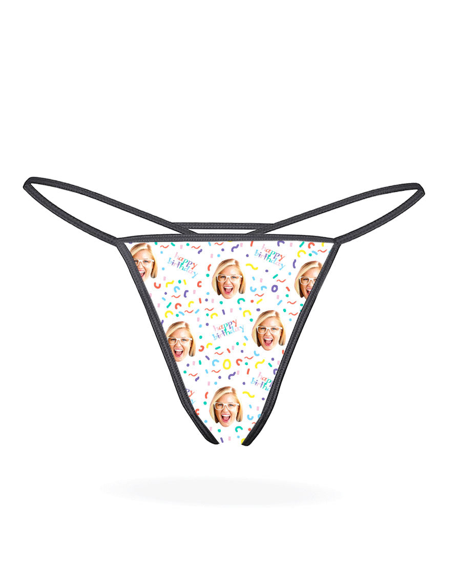 Happy Birthday Custom Thong