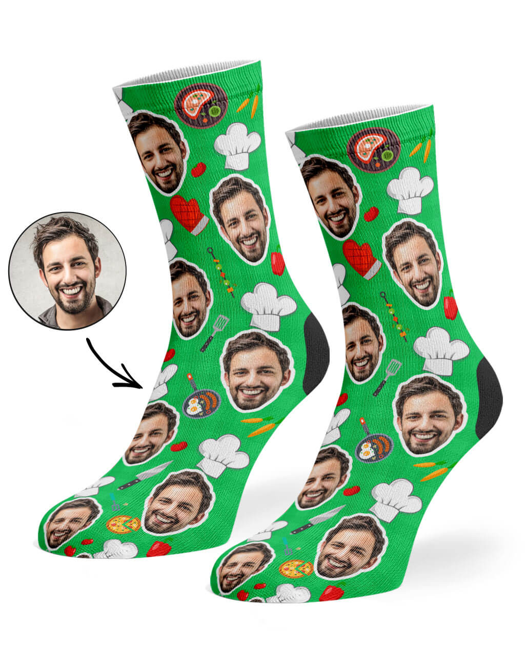 Chef Face Custom Socks