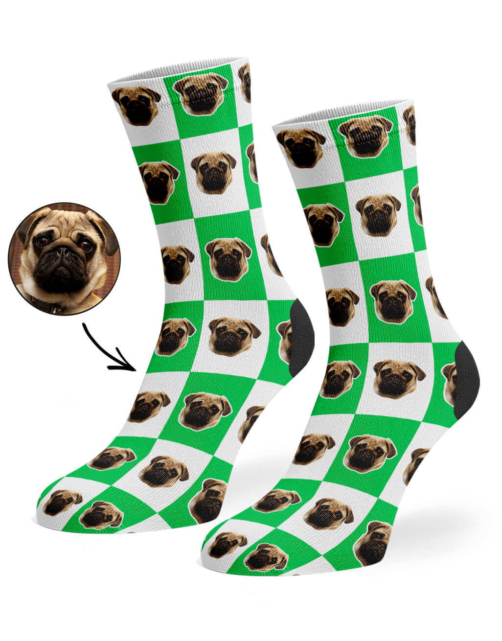 Chequered Dog Custom Socks