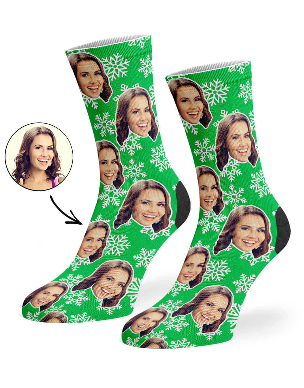 Christmas Snowflake Custom Socks