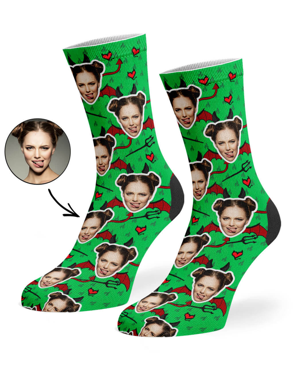 Devil Face Custom Socks