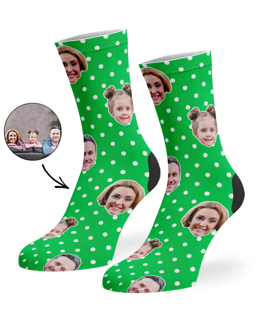 Family Polka Face Custom Socks