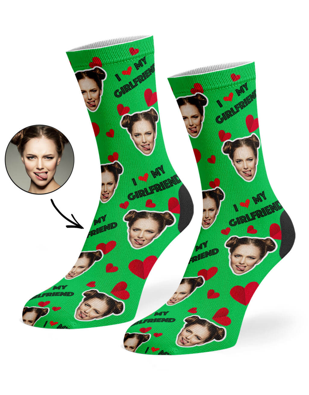 I Love My Girlfriend Custom Socks