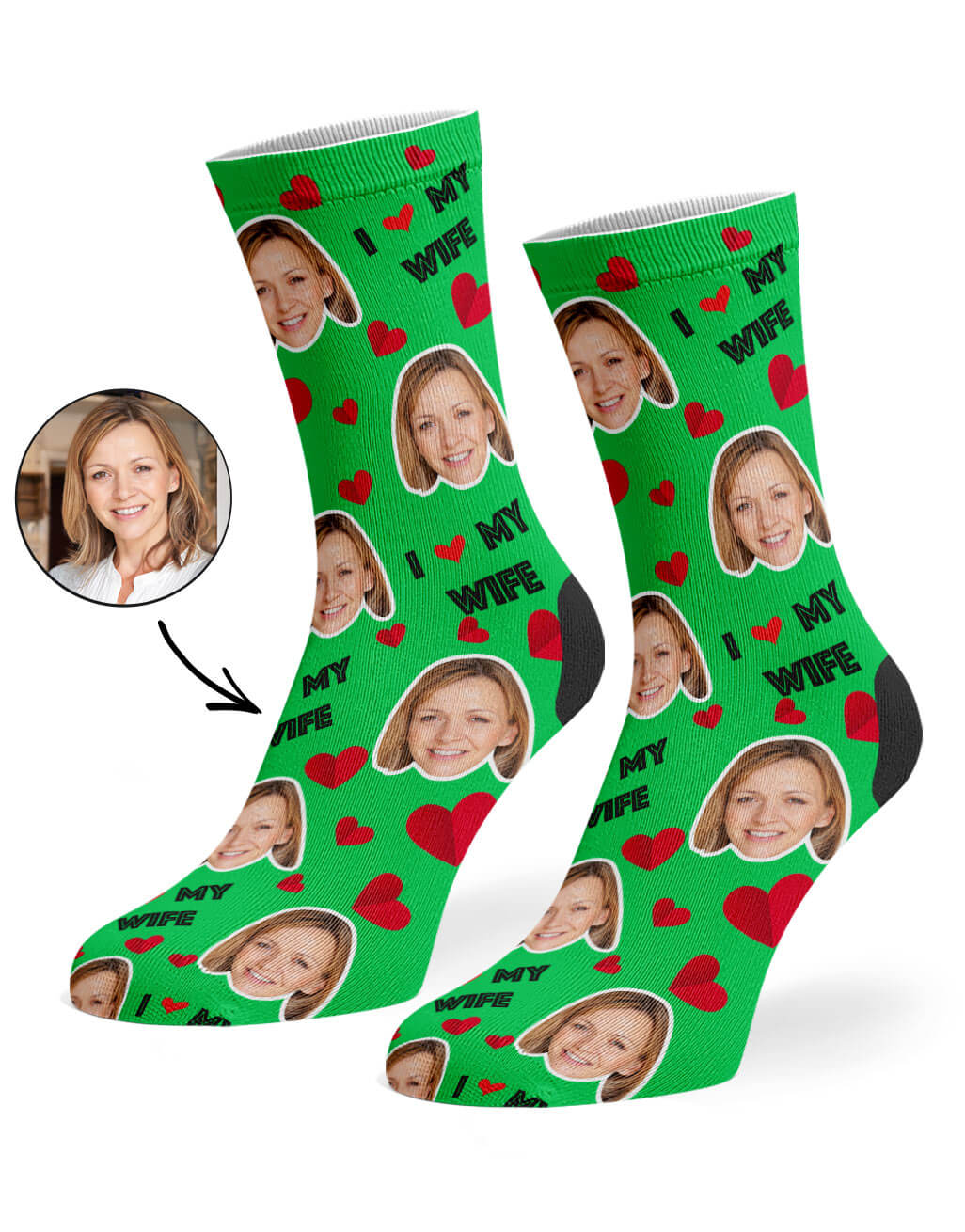 I Love My Wife Custom Socks