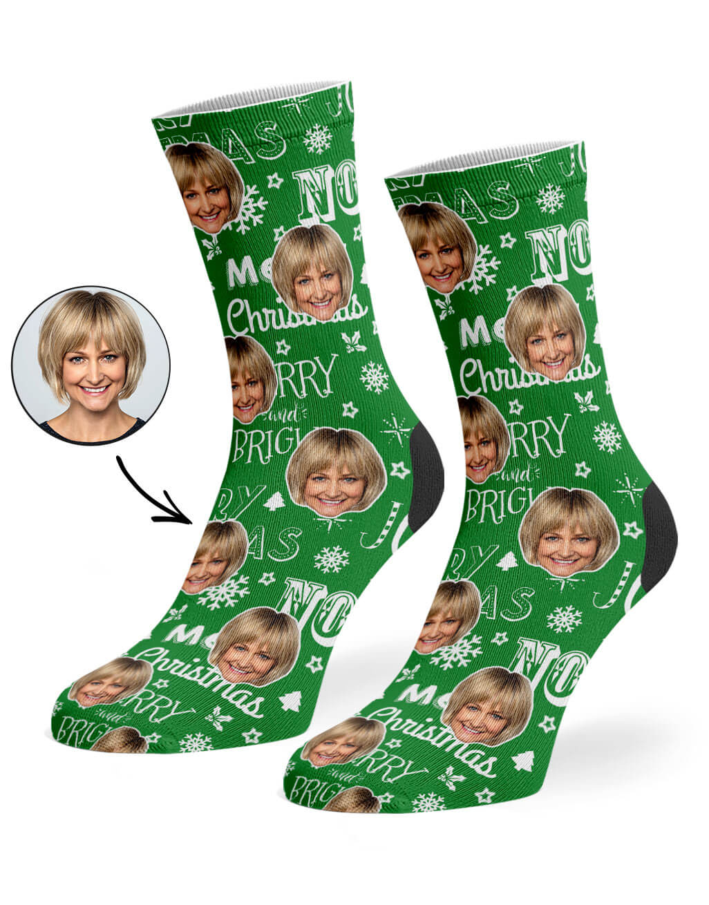 Merry Christmas Custom Socks