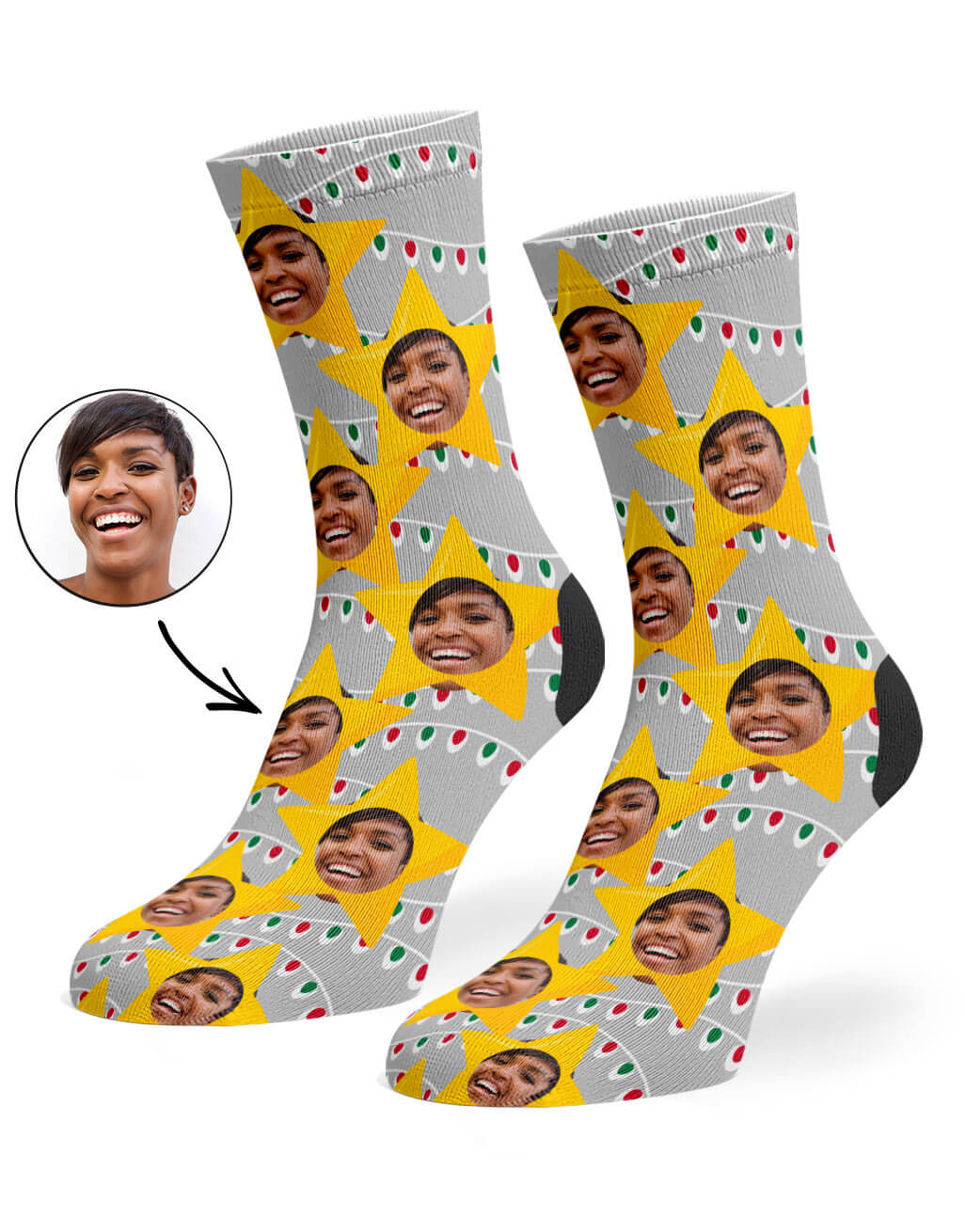 Christmas Star Custom Socks