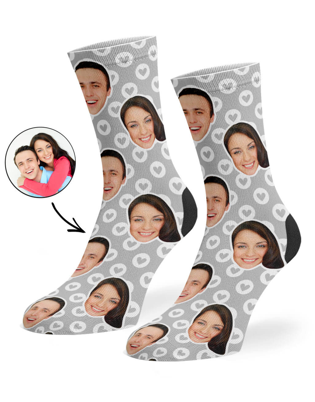 Circle Hearts Custom Socks