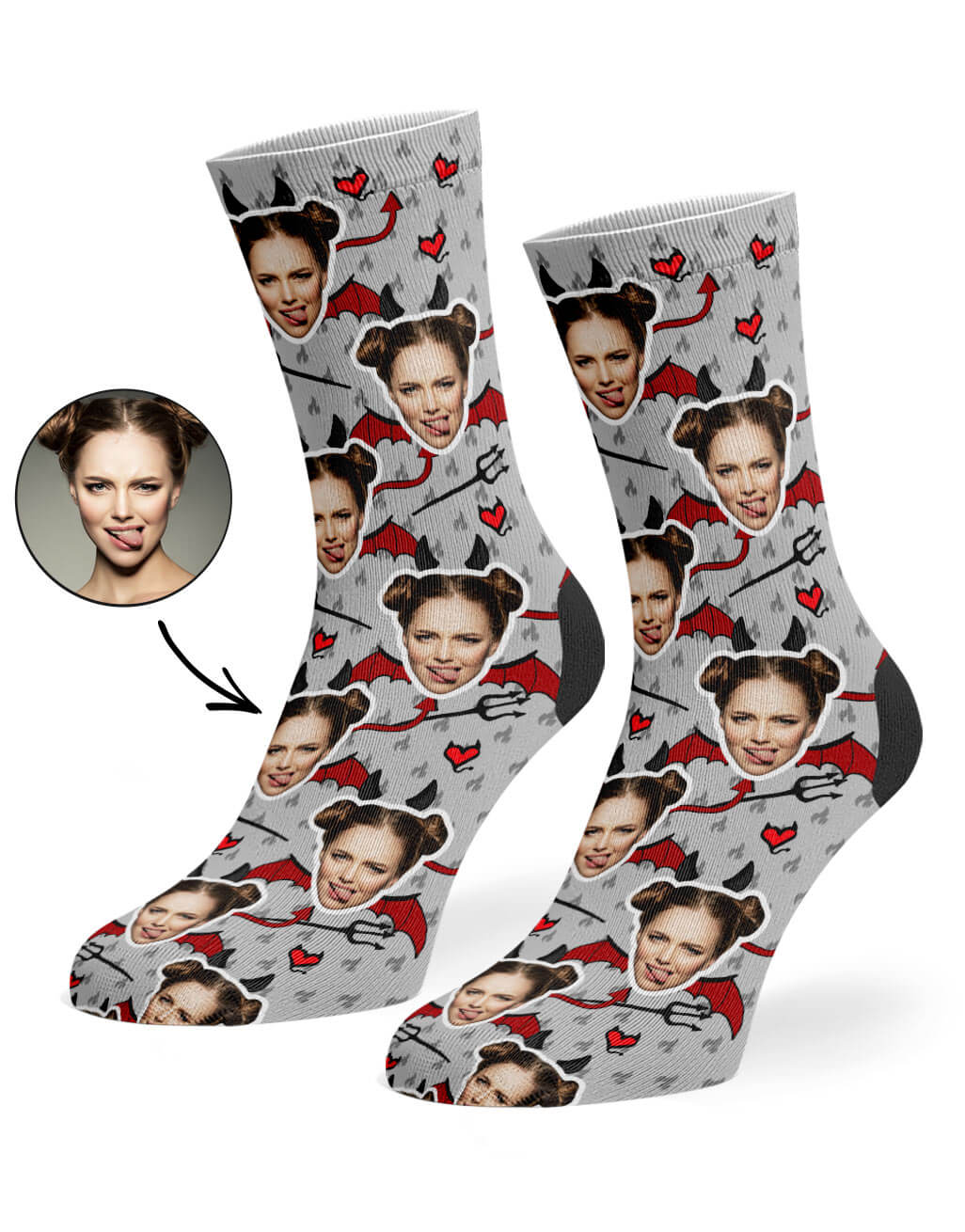 Devil Face Custom Socks