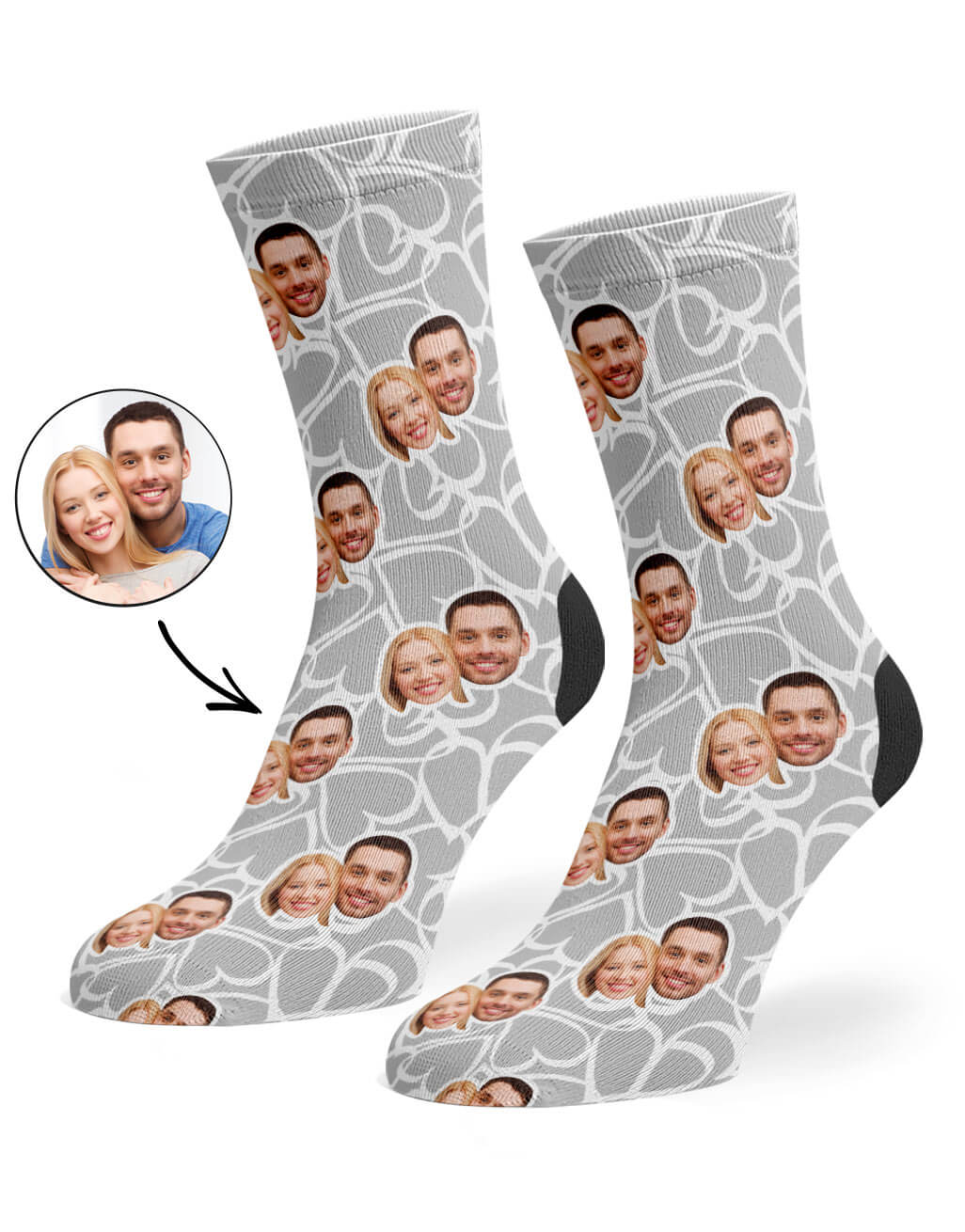 Doodle Hearts Custom Socks