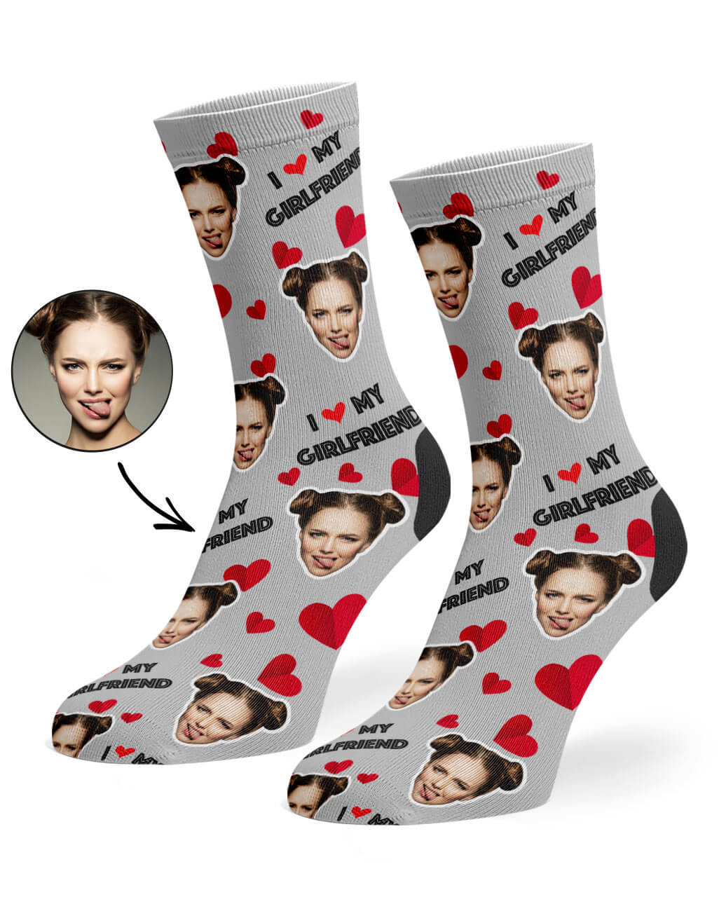 I Love My Girlfriend Custom Socks