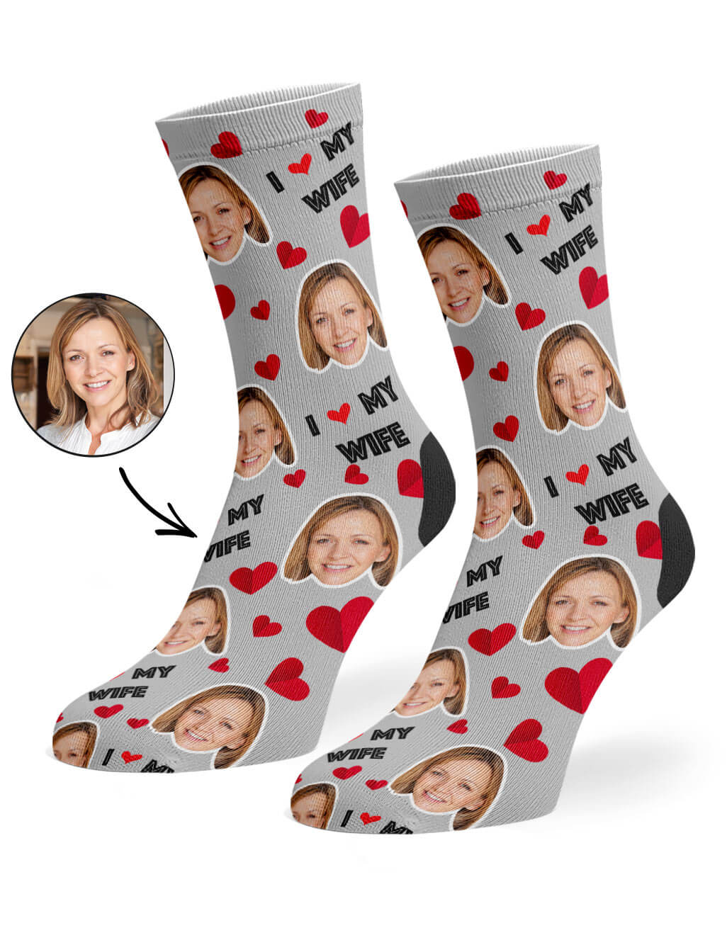 I Love My Wife Custom Socks