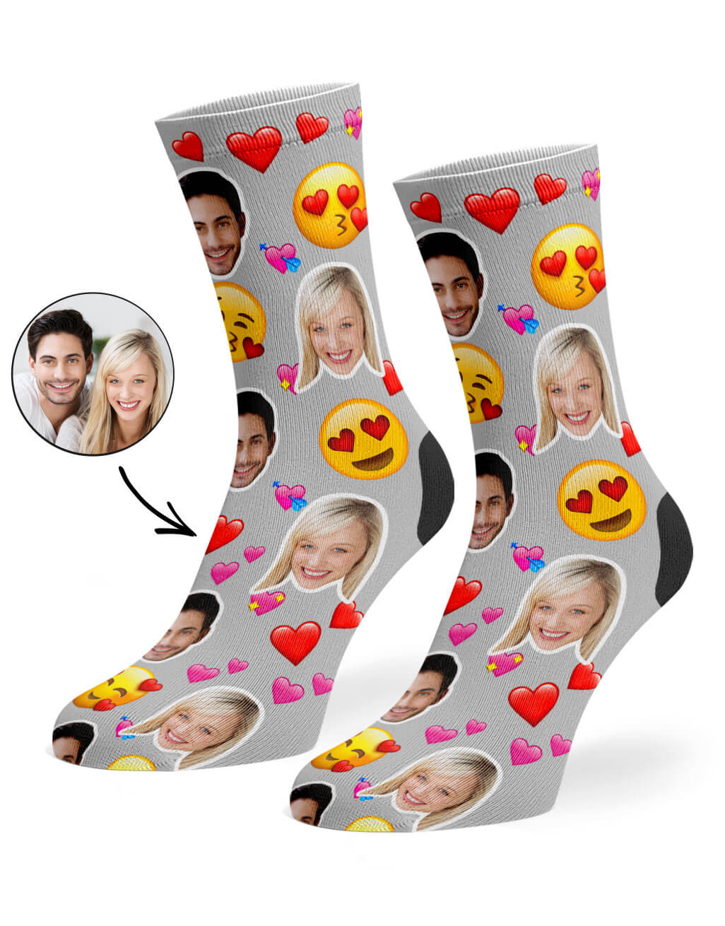 Love Emoji Custom Socks