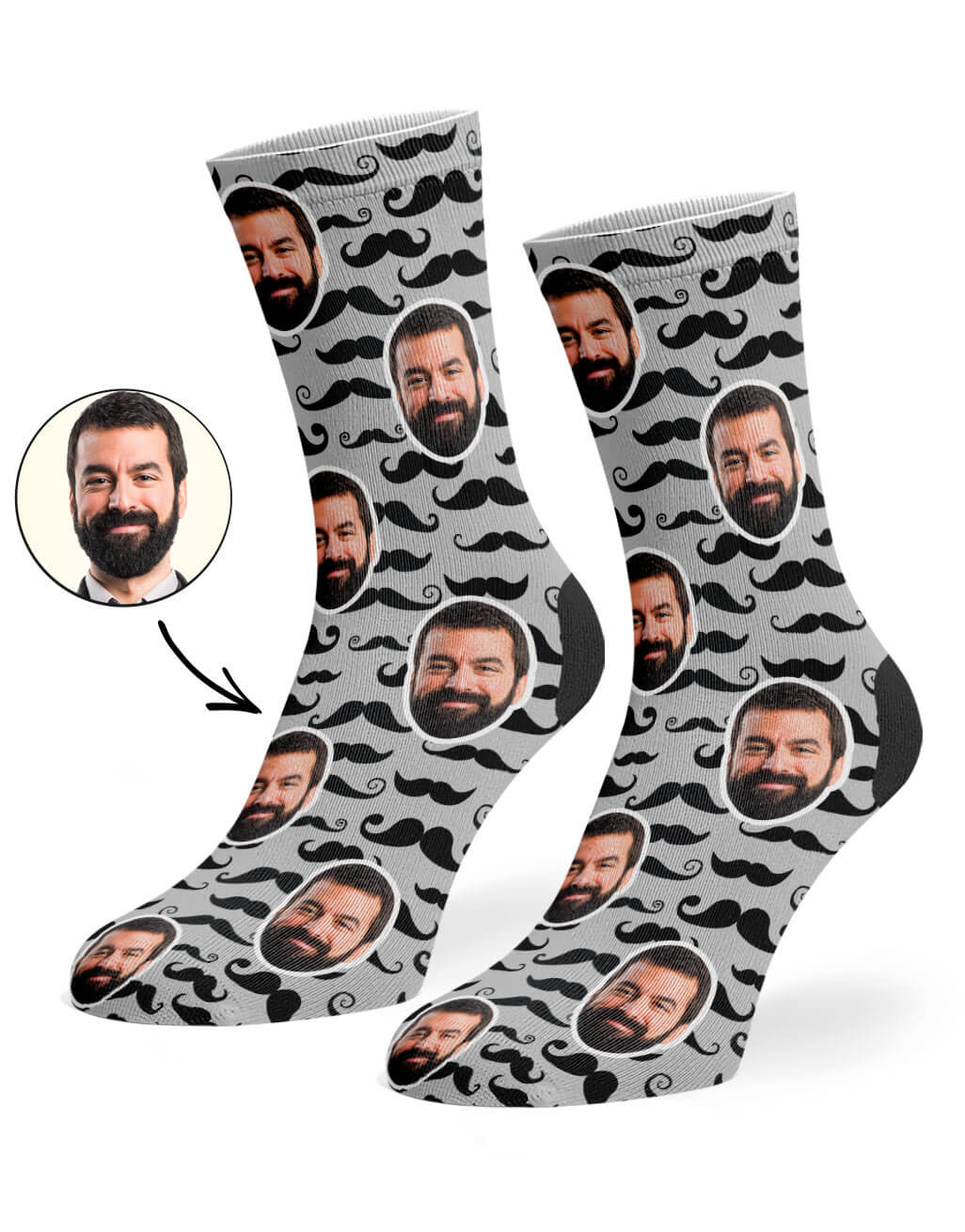 Moustache Pattern Custom Socks