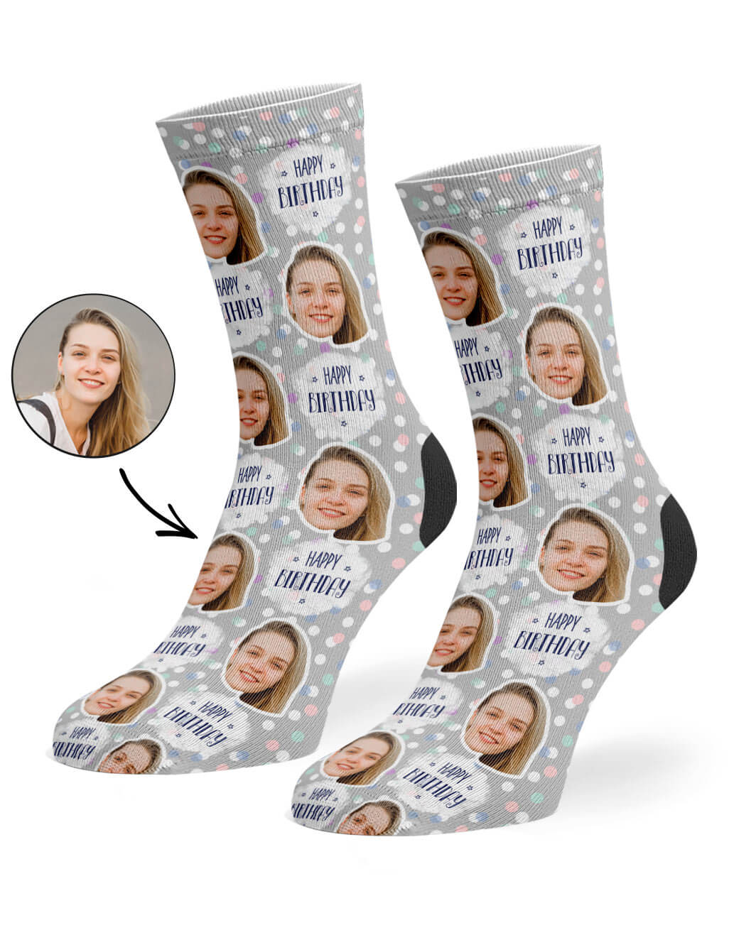 Spotty Birthday Custom Socks