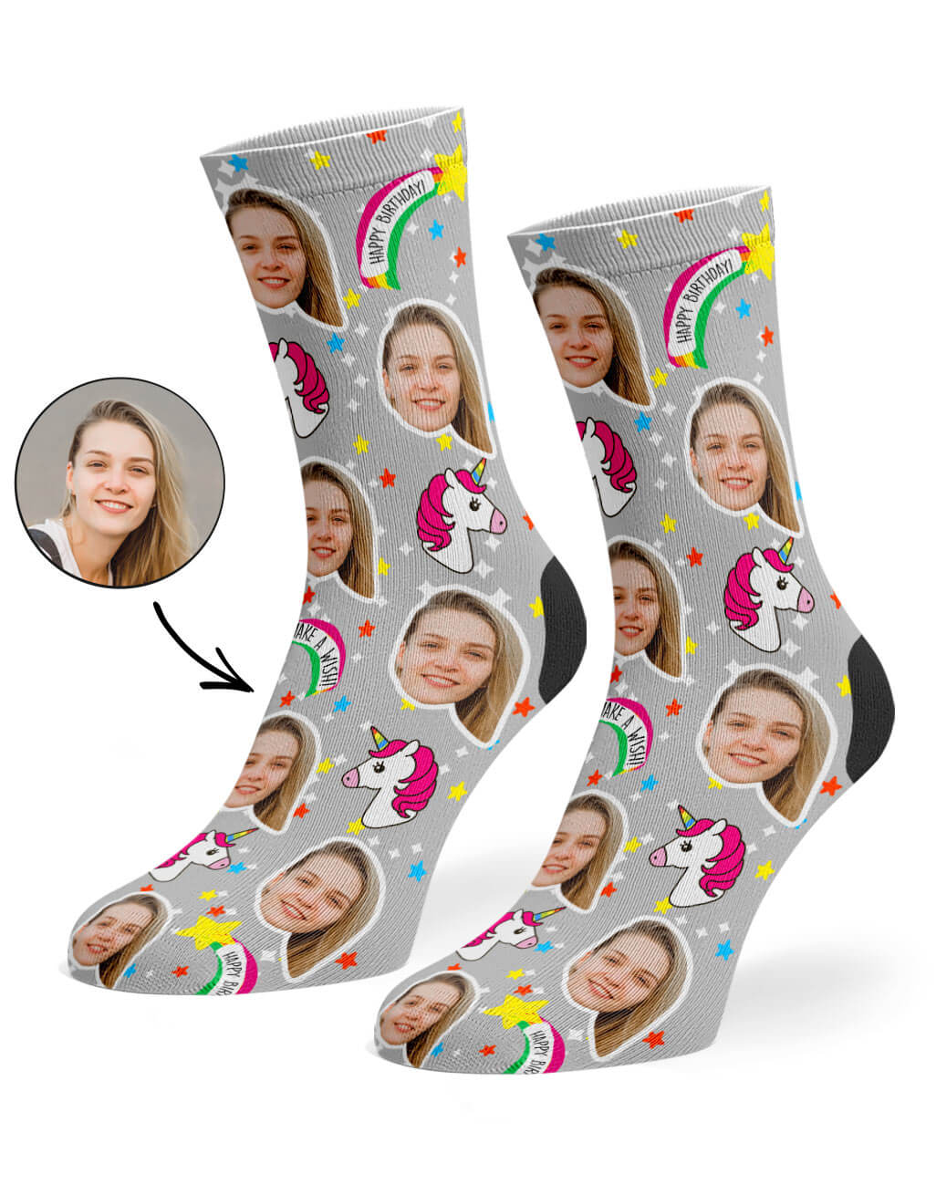 Unicorn Birthday Custom Socks