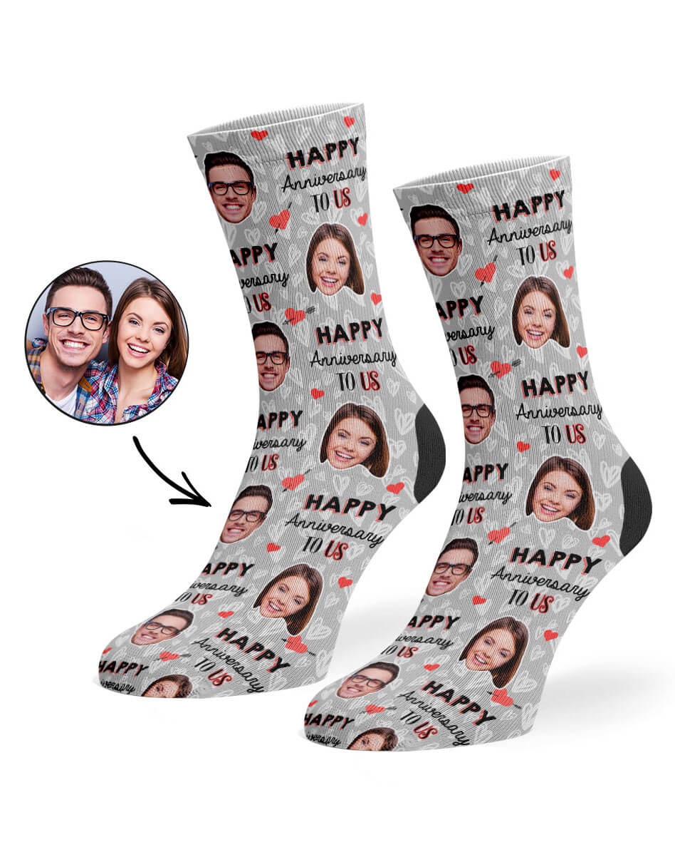 Happy Anniversary To Us Custom Socks