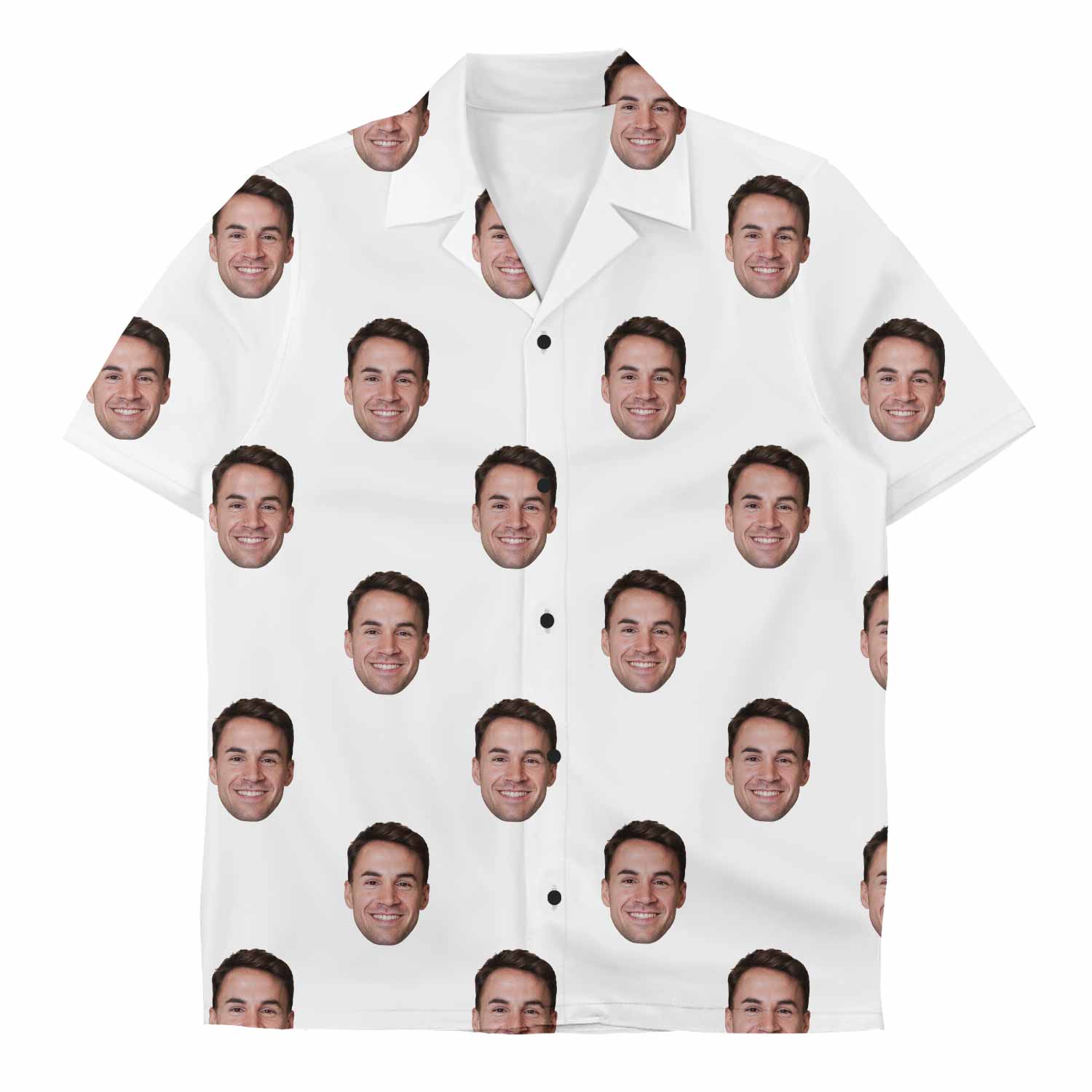 white custom face shirt