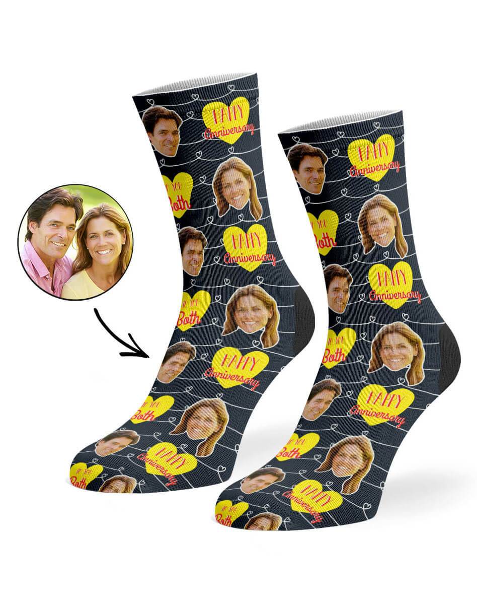 Happy Anniversary To You Both Custom Socks