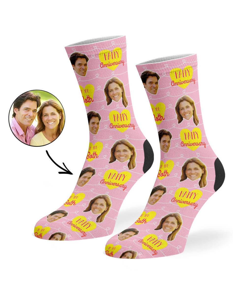 Happy Anniversary To You Both Custom Socks