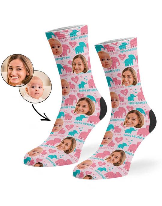 Mother's Day Elephant Custom Socks
