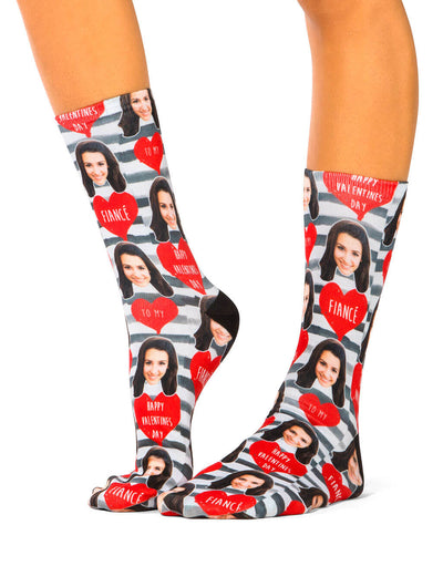Happy Valentines Fiance Custom Socks