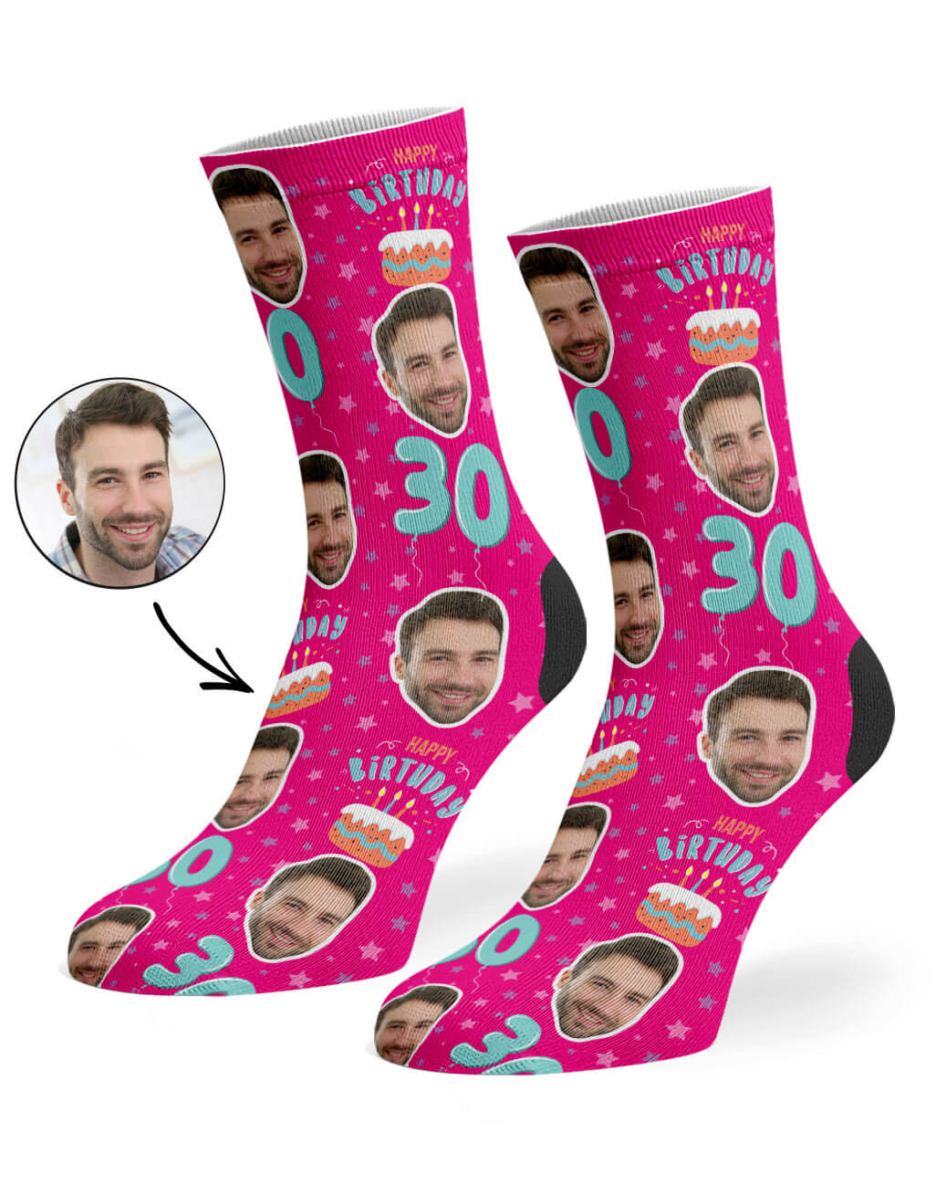Happy 30th Birthday Custom Socks