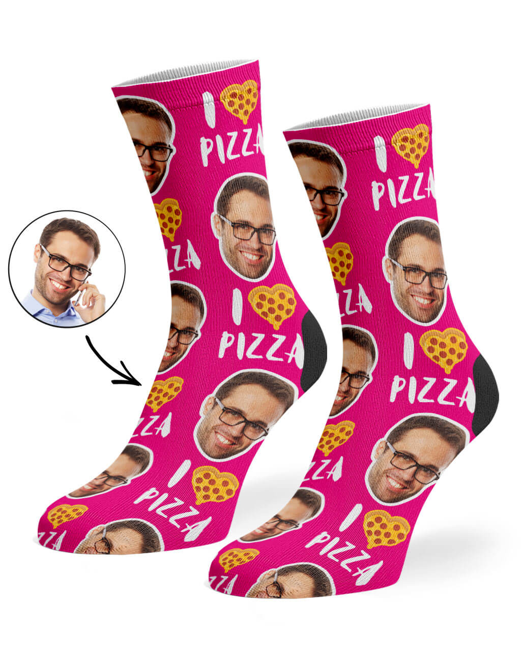 I Love Pizza Custom Socks