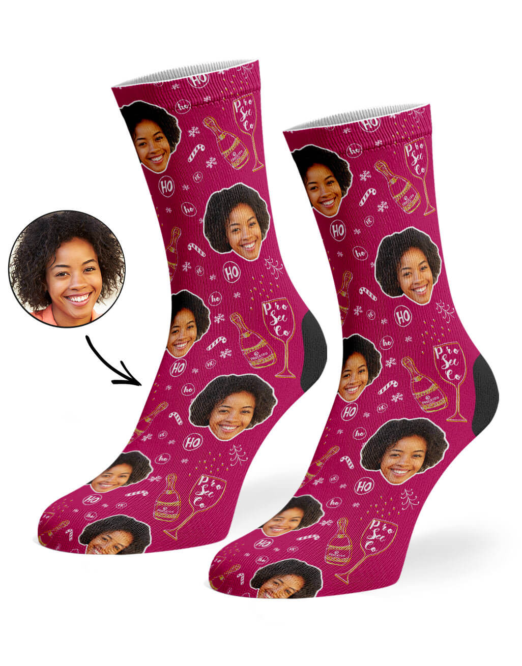 Prosecco-ho-ho-ho Custom Socks