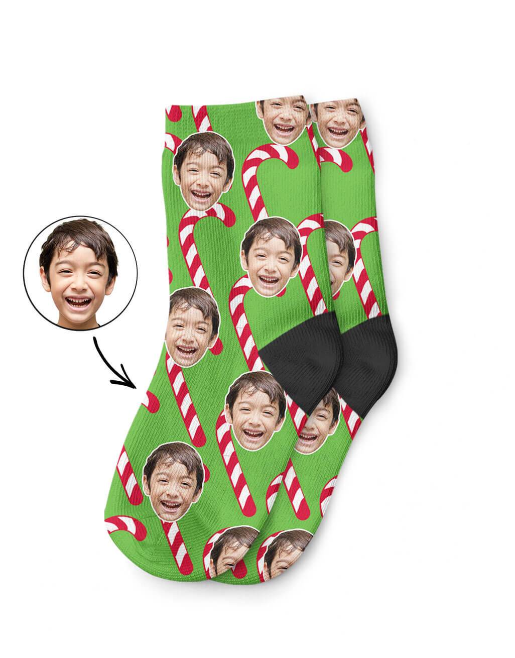 Christmas Candy Cane Kids Socks
