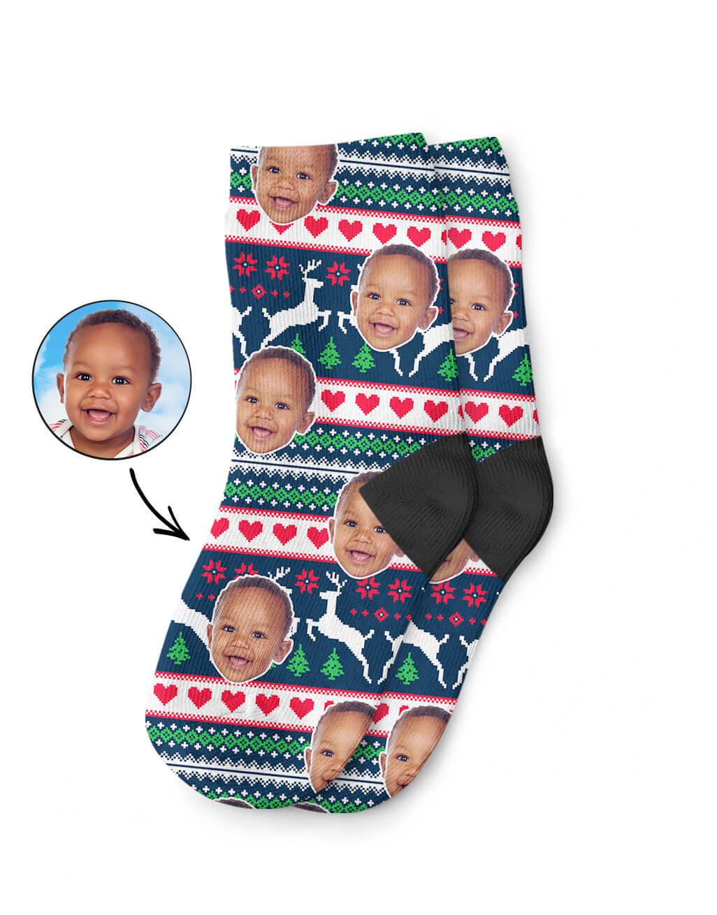 Christmas Reindeer Kids Socks