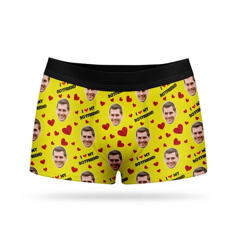 I Love My Boyfriend Custom Boxers - Personalized Boxers – Super Socks