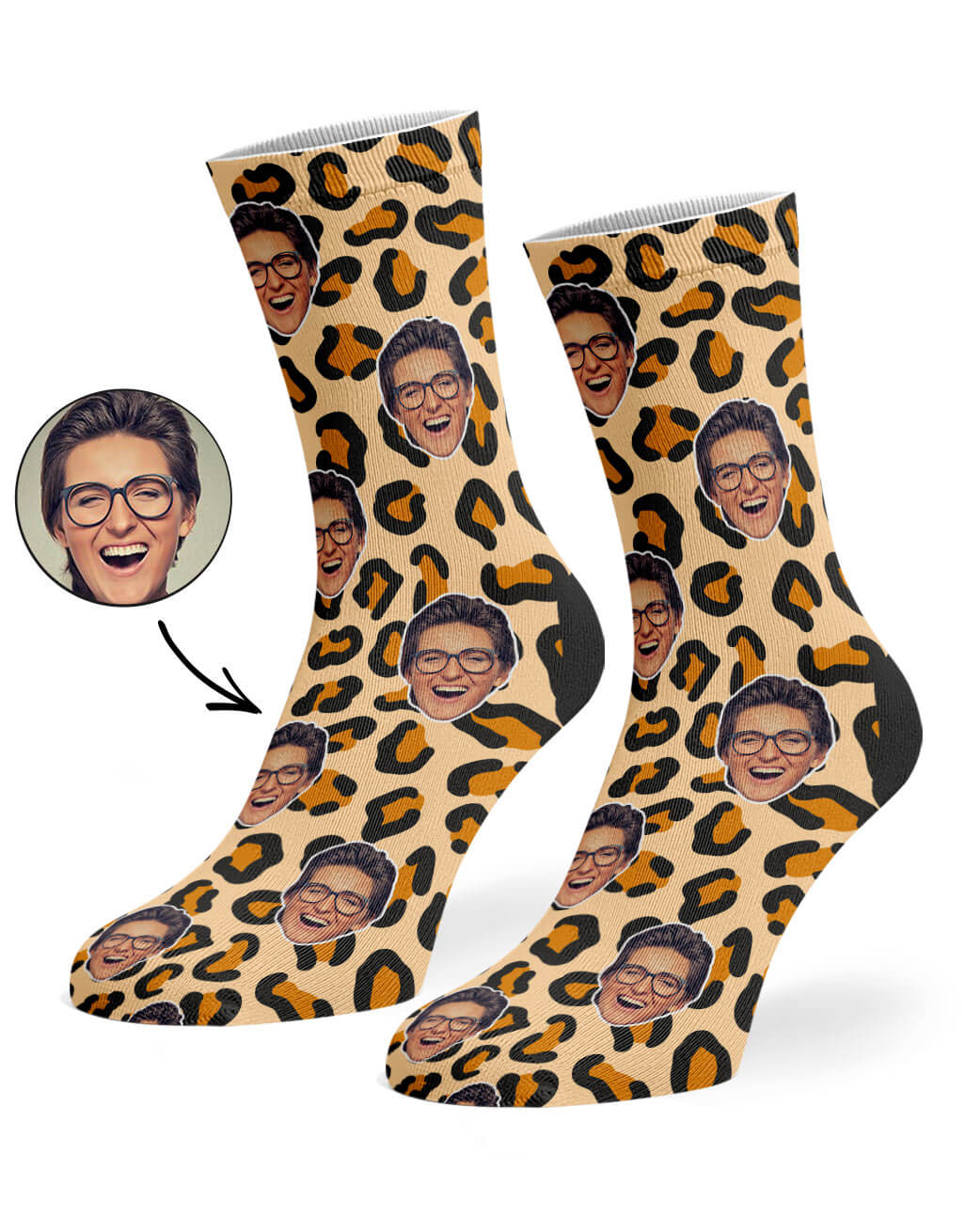 Leopard Print Face Custom Socks