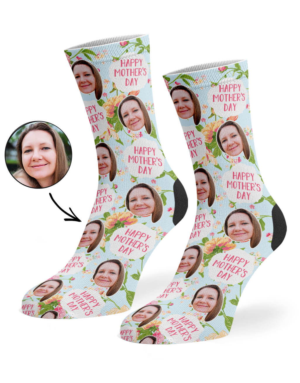 Mother's Day Flower Custom Socks