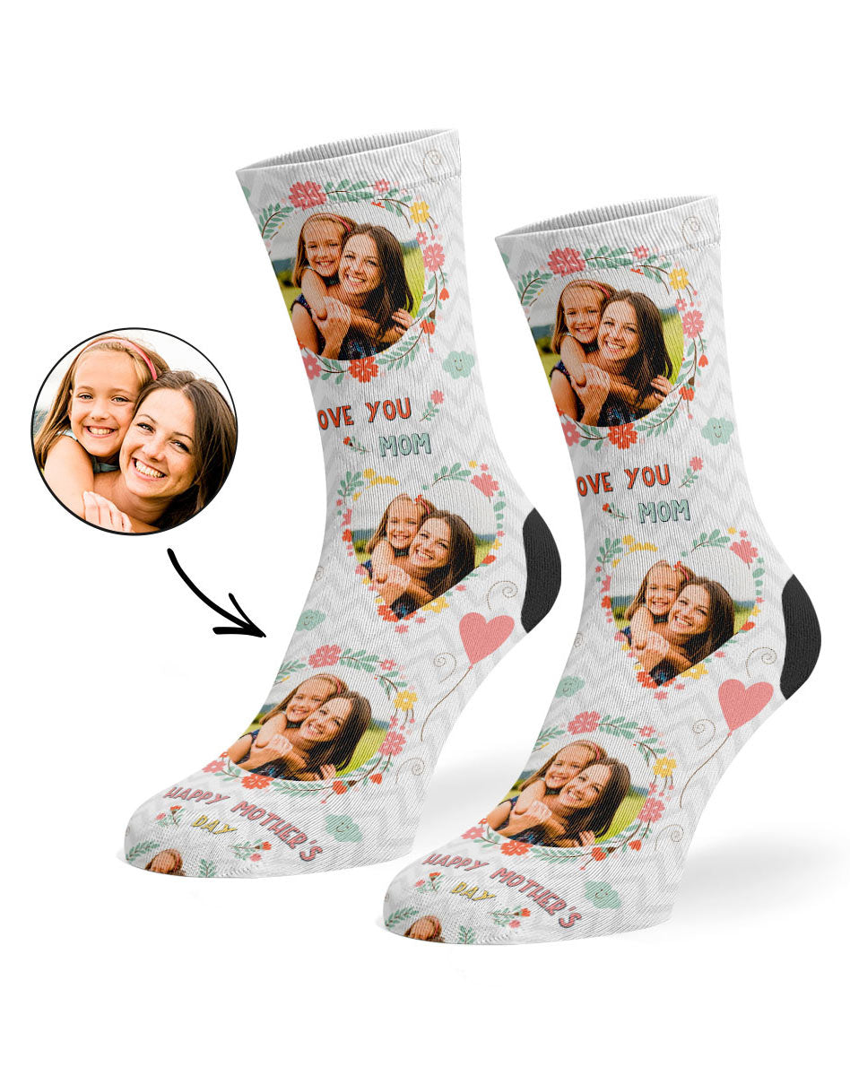 Love You Mothers Day Custom Socks