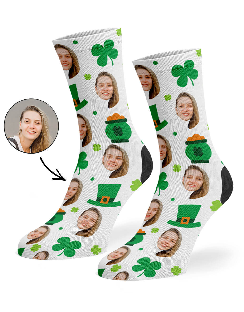 Luck of the Irish Face Custom Socks