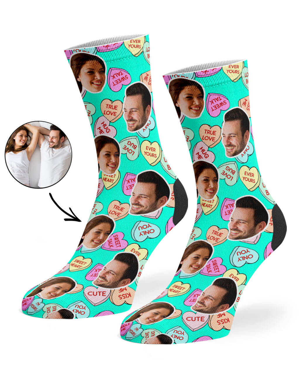 Nice Love Hearts Custom Socks