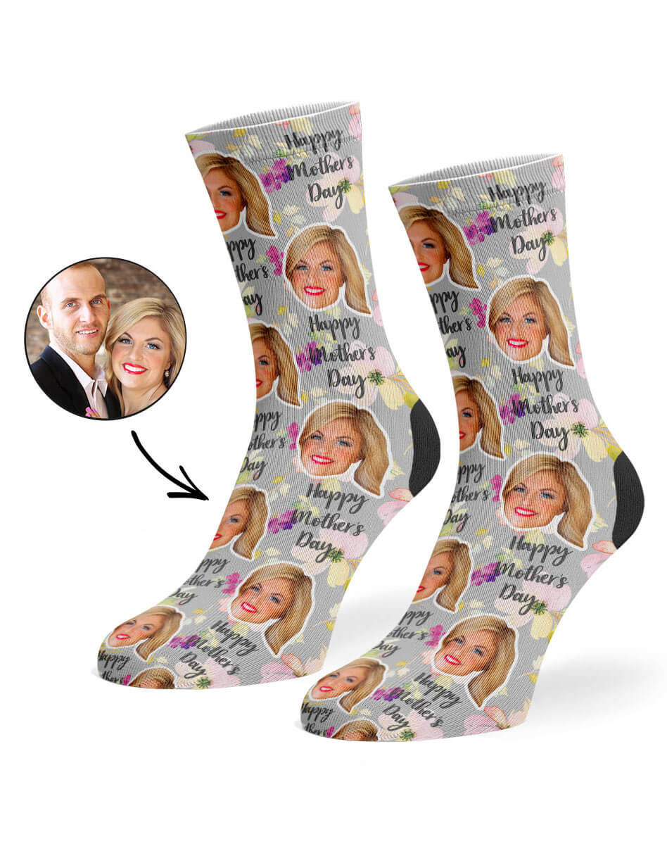 Mother's Day Floral Custom Socks