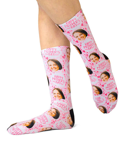 Mother's Day Hearts Custom Socks