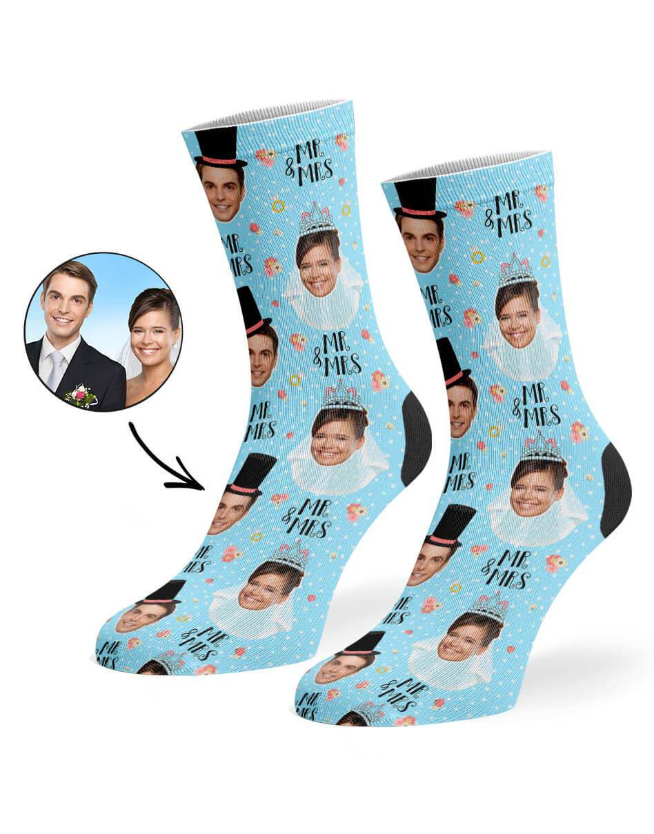 Mr & Mrs Marriage Props Custom Socks