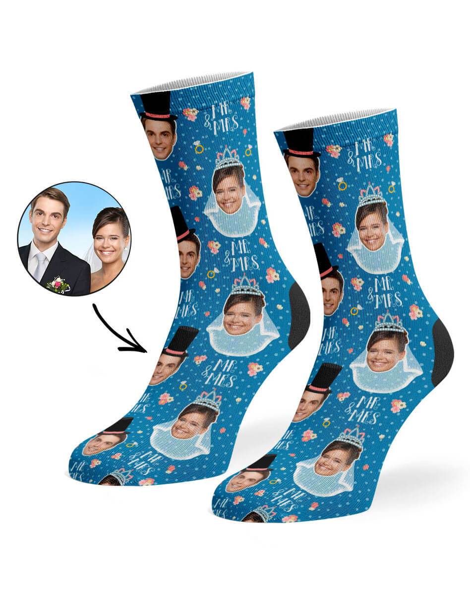 Mr & Mrs Marriage Props Custom Socks