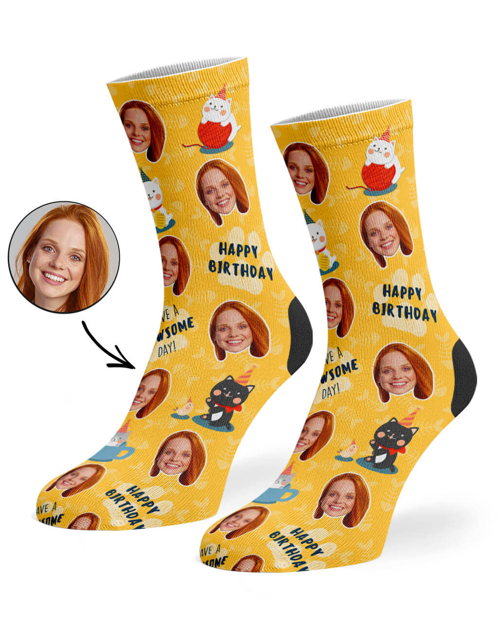 Pawsome Birthday Custom Socks