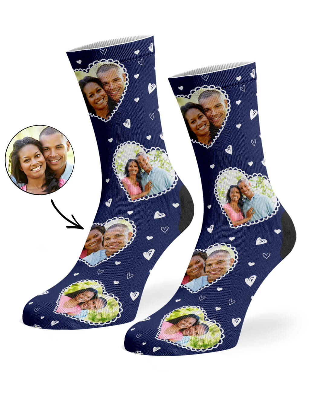Cute Heart Collage Custom Socks