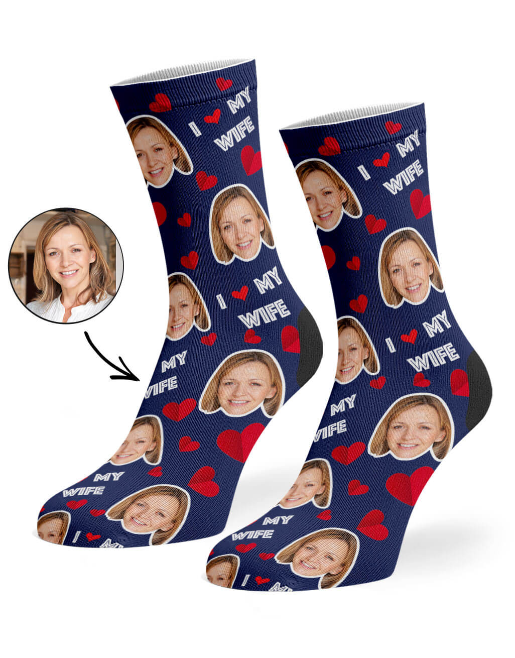 I Love My Wife Custom Socks