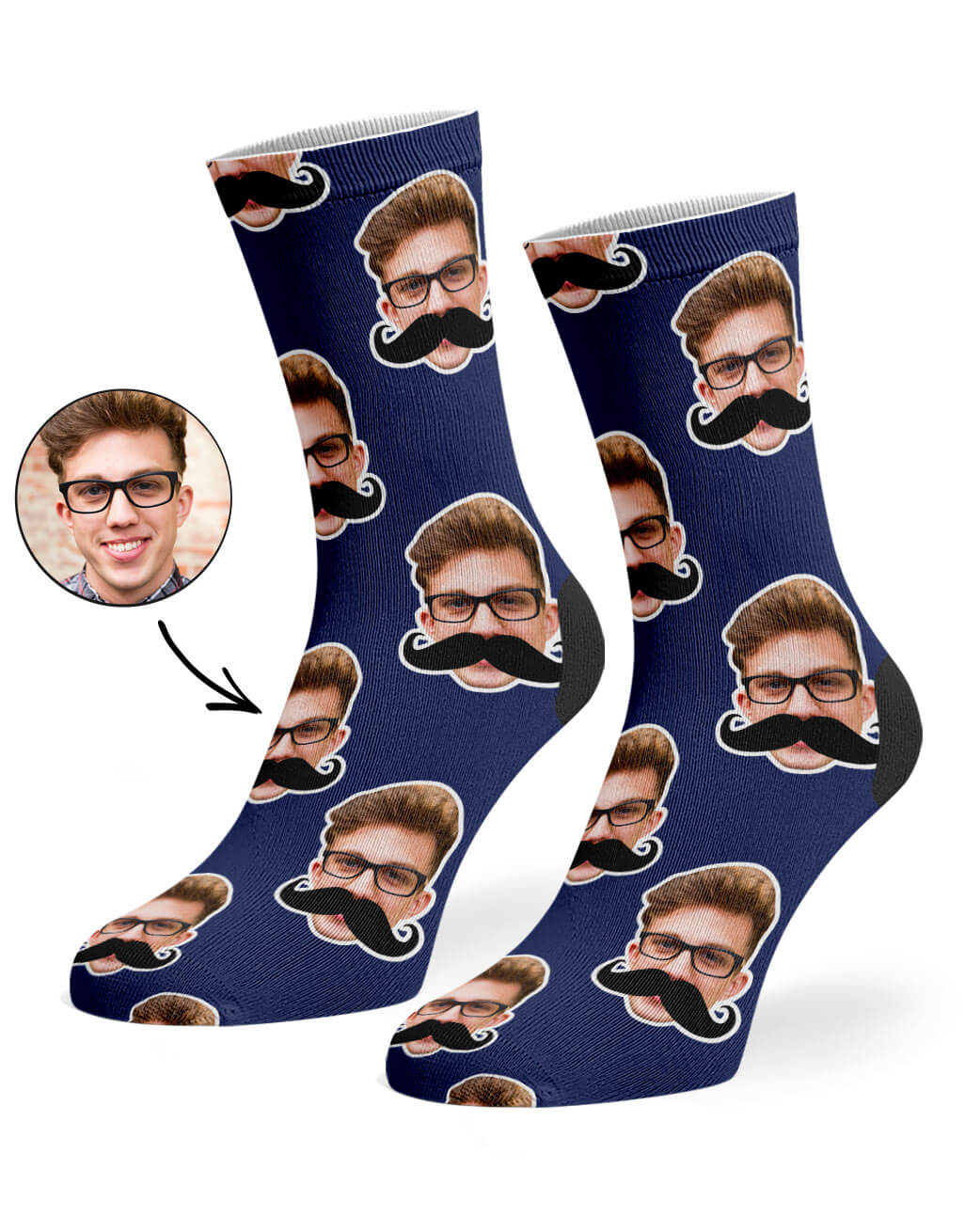 Moustache Me Custom Socks
