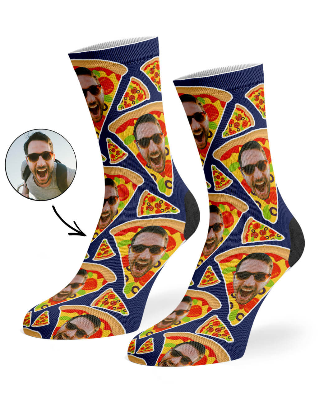 Pizza My Face Custom Socks