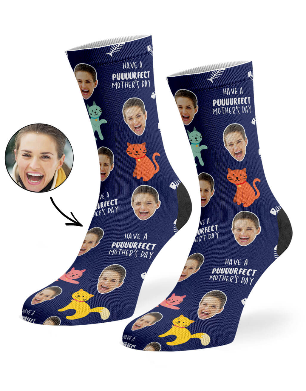 Purrfect Mother's Day Custom Socks