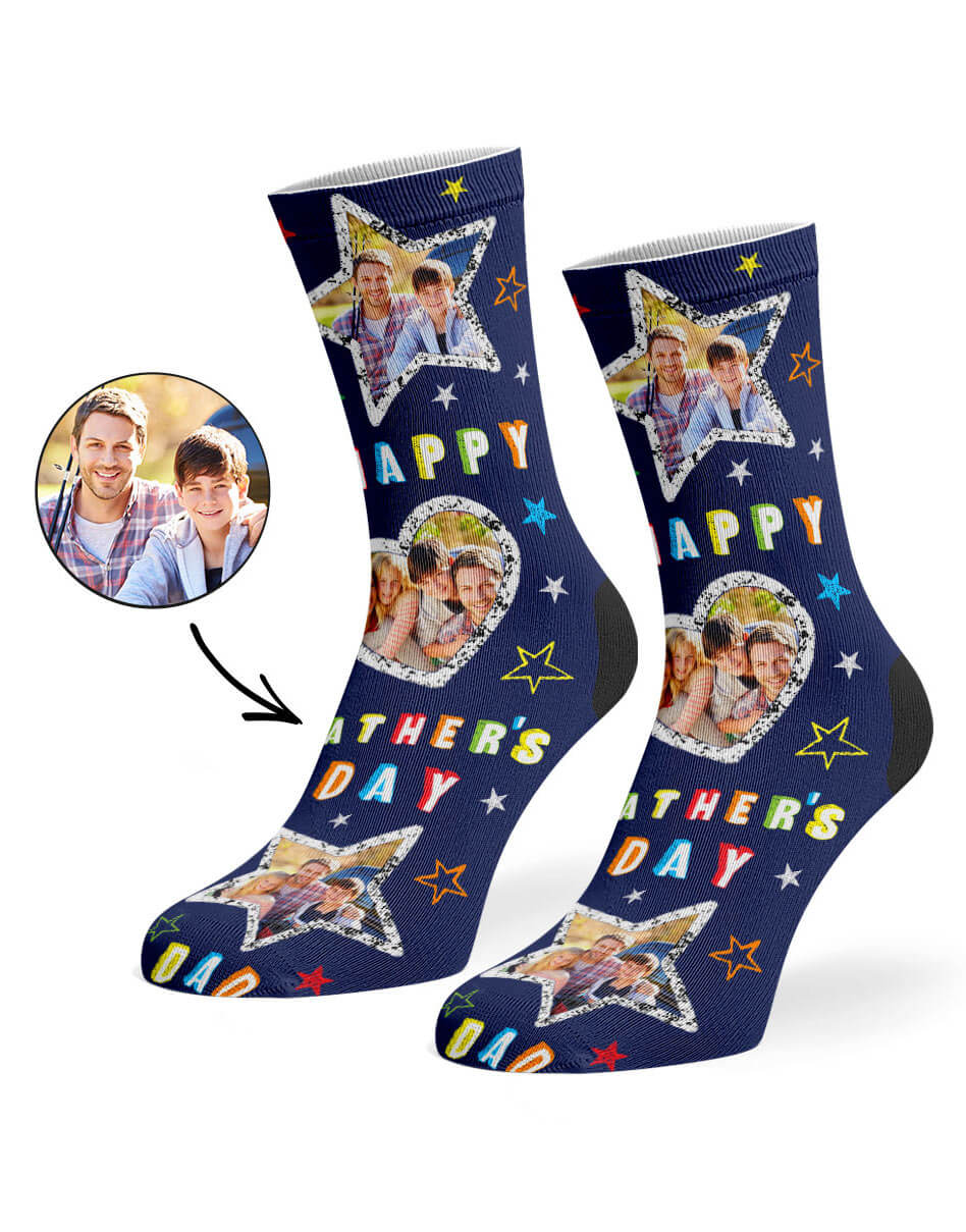 Happy Father's Day Face Custom Socks