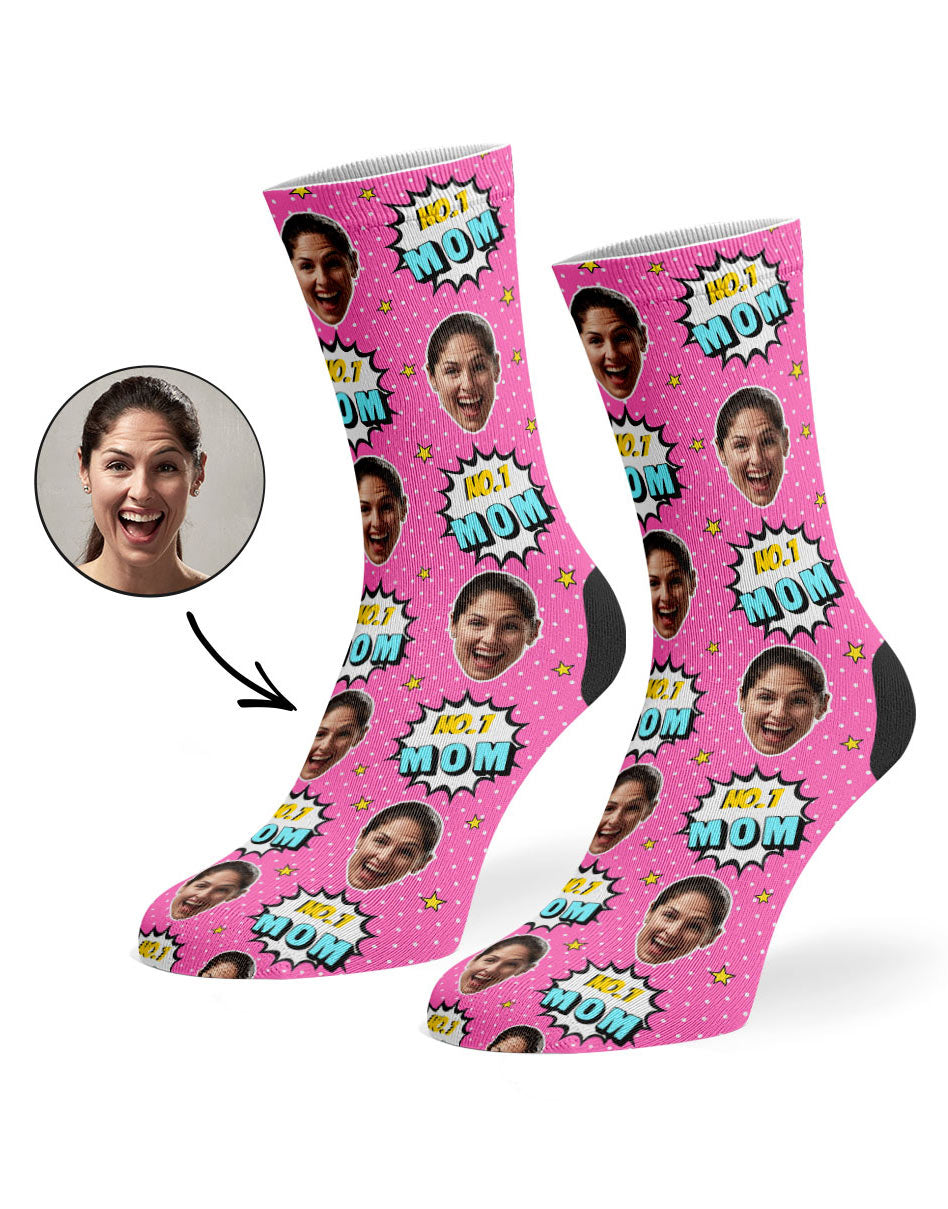 Number 1 Mom Custom Socks